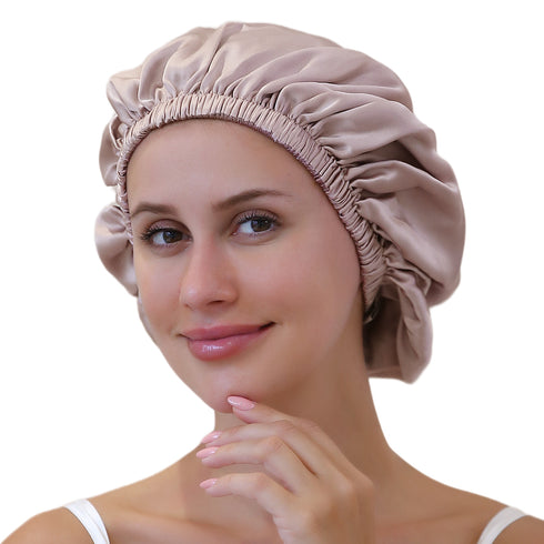 Double Layered 100% Silk Adjustable Sleep Cap